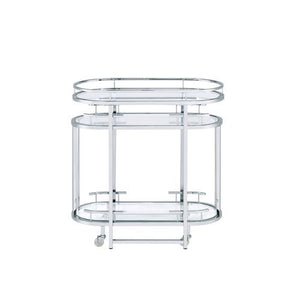 Piffo - Serving Cart Set - Clear Glass & Chrome