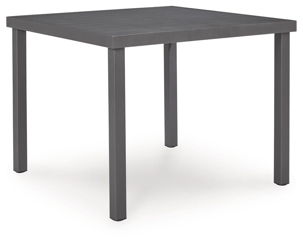 Rocky Creek - Square Dining Table With Umbrella Option - Gray