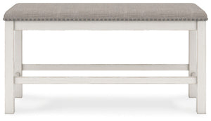 Robbinsdale - Dbl Counter Height Upholstered Dining Bench - Antique White