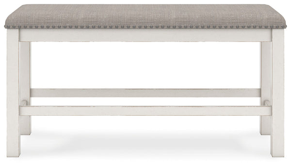 Robbinsdale - Dbl Counter Height Upholstered Dining Bench - Antique White