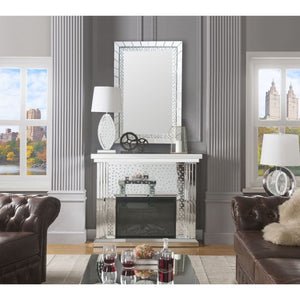 Nysa - 40" Fireplace - Mirrored & Faux Crystals