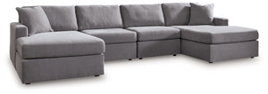 Modmax - Granite - Sectional Gray 4 Pc. Sectional With Laf And Raf Corner Chaises