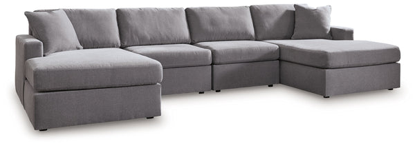 Modmax - Granite - Sectional Gray 4 Pc. Sectional With Laf And Raf Corner Chaises