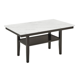 Carissa - 60" Rectangle Dining Table With Storage Shelf - Black / White