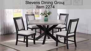 Stevens - Round Dining Table - Charcoal & Gray