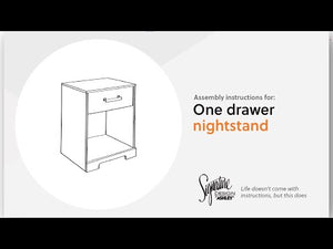 Shawburn - One Drawer Night Stand - Open Cubby - White / Black / Gray