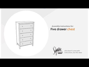 Simmenfort - Five Drawer Chest - Navy Blue