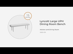Lyncott - Large Upholstered Dining Room Bench - Gray / Brown